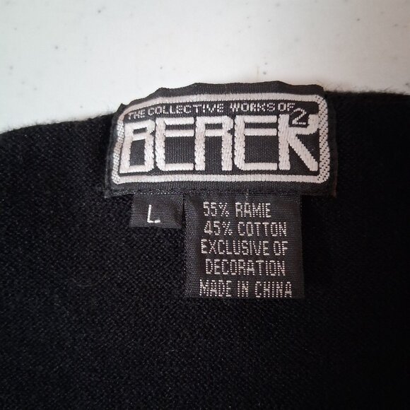 Berek Cardigan Sweater Women L Sequins Beaded Christmas Trees Pine Tree - Picture 3 of 12